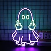 Gdbkabf Ghost Neon Sign, Neon Signs for Wall Decor Neon Purple LED Signs Room Neon Light Up Signs Home Decor for Bedroom Club Party Bar Shop USB Operated