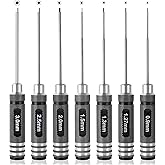 MDLHOBBY 7pc Precision RC Hex Screwdriver Set with 0.9mm-3.0mm Micro Allen Wrenches - Essential Repair Tools for RC Cars and Helicopters