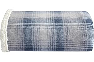 Eddie Bauer - Throw Blanket, Brushed Fleece Bedding with Sherpa Reverse, Soft & Cozy Home Decor for Bed or Couch (Nordic Midnight, 50" x 70")