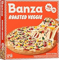 Banza Roasted Veggied Frozen Pizza from Chickpeas - High Protein, Gluten Free, 10.9oz
