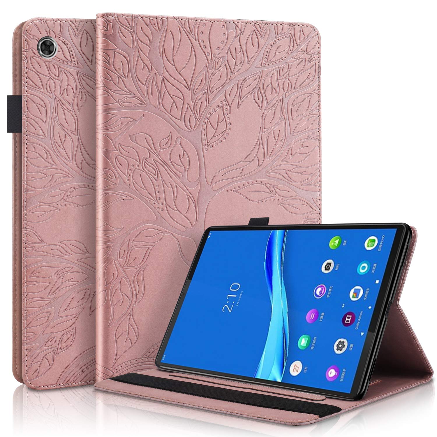 Succtop Case for Lenovo Tab M10 Plus 10.3 Inch, Ultra Slim PU Leather Folio Flip Cover Case Stand Function Wallet Pen Holder Tablet Case Lenovo Tab M10 FHD Plus(2nd Gen) TB-X606F TB-X606X Rose Gold