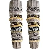 Wool Blended Leg Warmers for Women Winter, Festivel Look Knee High Socks Bohemian Thick Socks by Daisy&Dino