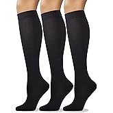 COTTON DAY Women's Soft Combed Cotton Knee High Long Calf Dress Socks Seamless Toe Black White Gray Navy Blue Brown