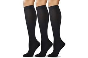 DRESHOW 3 Pairs Casual Tube Socks Cotton Knee High Socks For Women Solid Knit Knee Long Stocking Leg Warmer All Season Gift 6275537