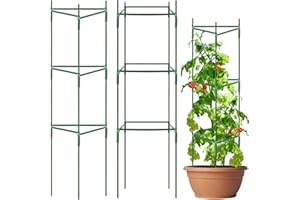 Keeswin 3Pack Tomato Cages, Up to 68 Inches Adjustable Plant Cages Cucumber Trellis Plant Stakes for Outdoor Plant, Vegetable Support Trellis for Vertical Climbing Plants