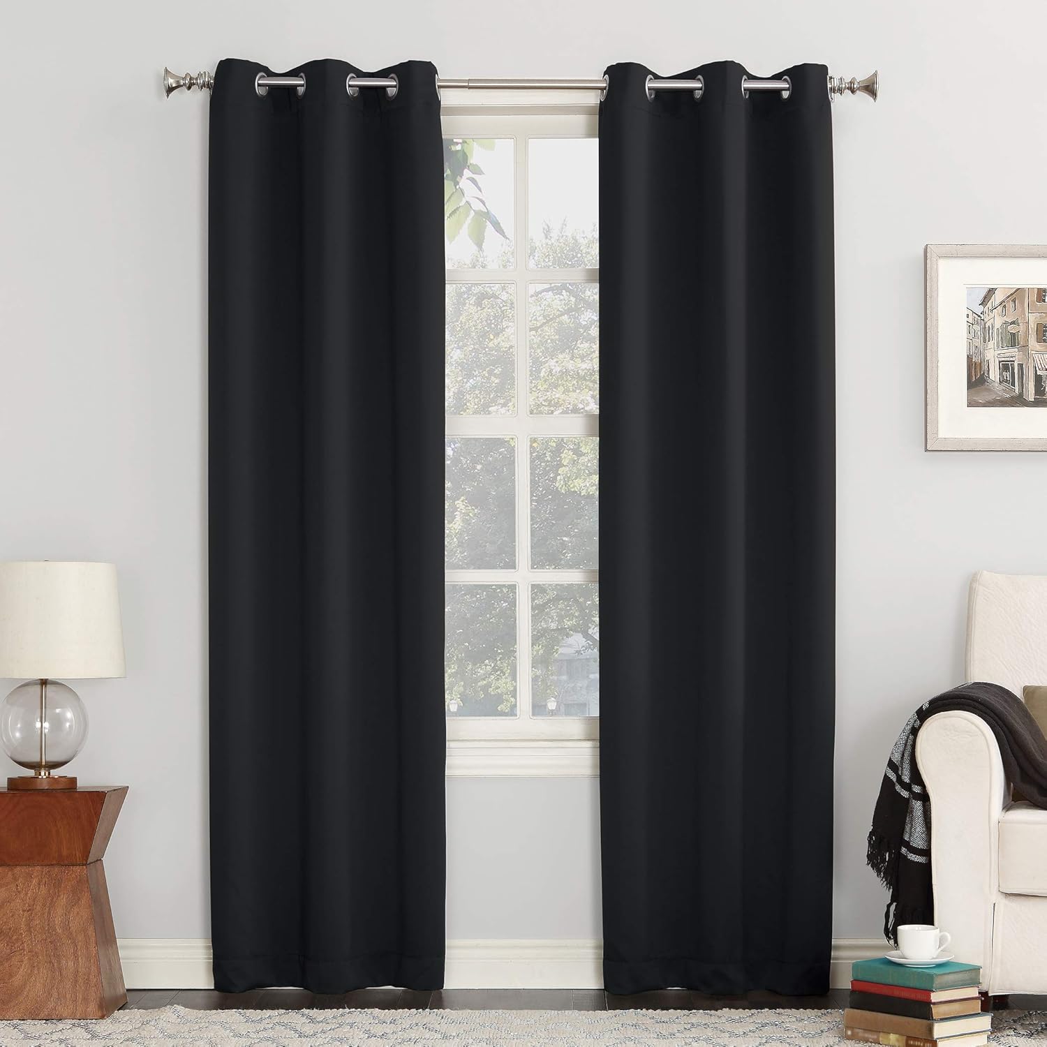 Window Treatments - Sun Zero Easton Energy Saving Blackout Grommet Curtain Panel, 40