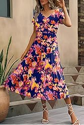 Zeagoo Summer Dress for Women Flutter Short Sleeve