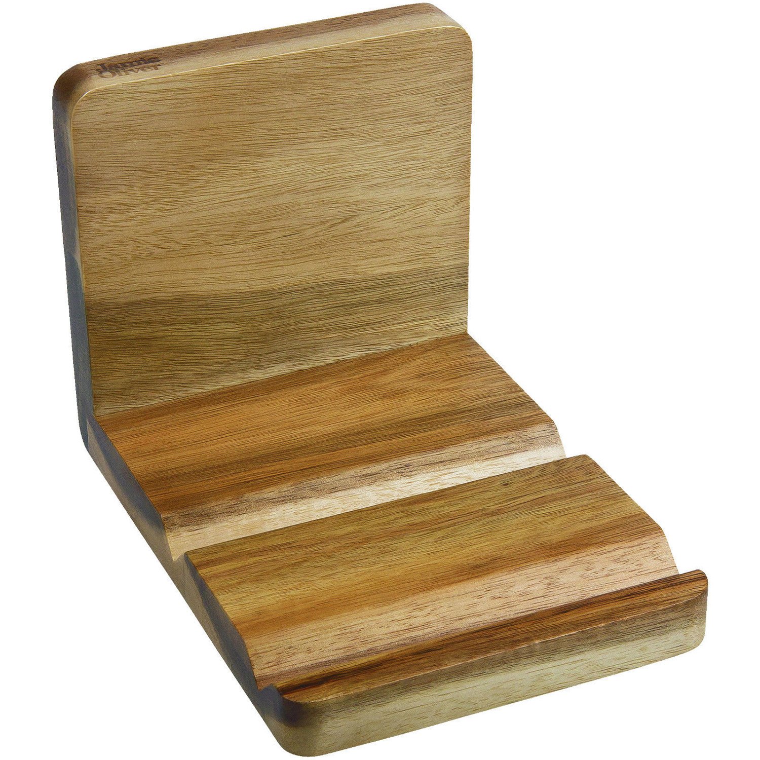 Jamie Oliver JB8801 Bakeware Range Recipe Book and Tablet Holder, Acacia Wood/Natural, 18x13x13 cm