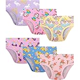 DAUGHTER QUEEN Girls and Toddlers 100% Cotton Underwear Tagless Soft Panties Size 2-3T,4-5T,5-6,7-8 (6-Pack)