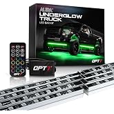 OPT7 Aura RGB Aluminum Truck Underglow Kit with Remote Control | Waterproof Rigid LED Bars, Multicolor Underbody Lighting, Exterior Neon Accent Ground Lights, Off Road Pickup Jeep Gifts, 12V