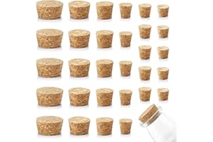 30Pcs Cork Stoppers,Wooden Tapered Cork Plugs,Wine Bottle Corks,Mini Wood Cork Stoppers,Replacement Small Craft Corks for Win