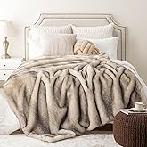 BATTILO HOME Luxury Fluffy Faux Fur Throw Blanket, Cozy Warm Fur Blanket for Couch Sofa, Plush Fuzzy Fur Throws with Long Pile & Brushed Tips, 60"x80"