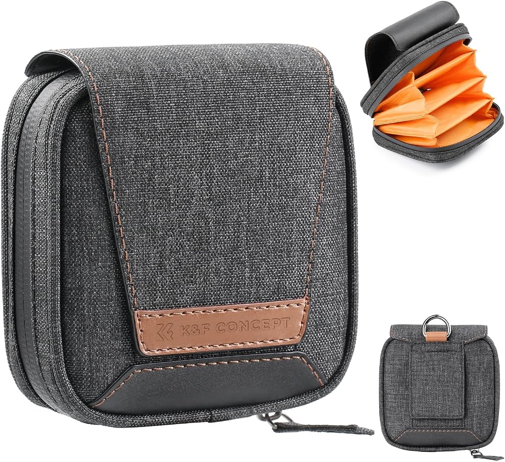 K&F Concept Lens Filter Case Holds 4 Filters Up to 95mm Waterproof Pouch