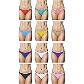 Sexy Basics Women’s Cotton Stretch Bikini Panty- Pack of 12