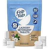 Fab Tab Laundry Detergent Tablets, Clean Ingredients, Sensitive Skin Friendly, Powerful & Gentle Clean, Fresh Scent, Plastic-Free Alternative to Liquids, Laundry Pods and Sheets, 40 Count.