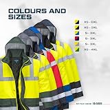 Portwest S466 Men’s Waterproof Hi Vis Traffic Jacket Yellow/Navy Medium view 4