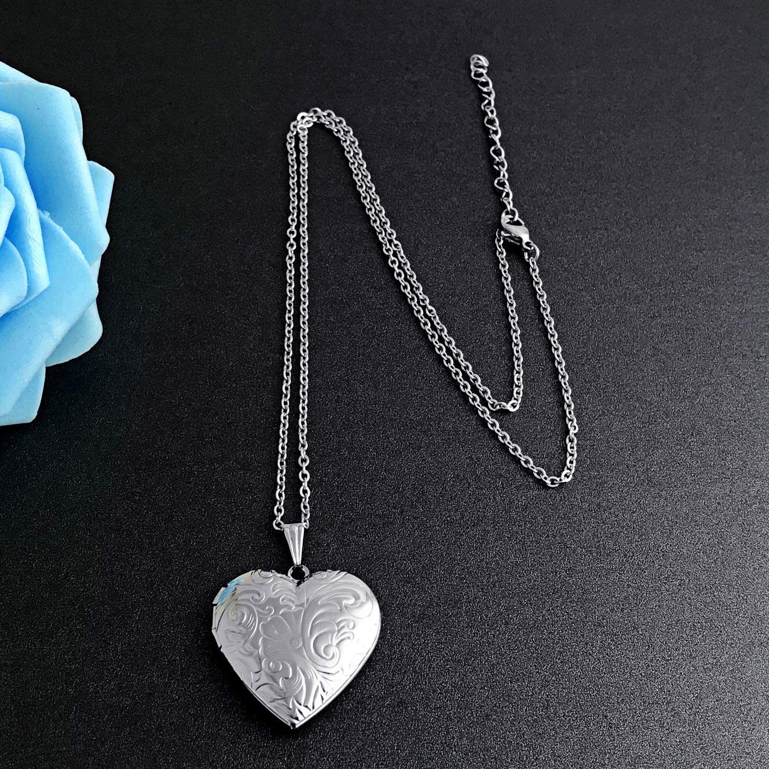 Locket Necklace that Holds Pictures Flower Lockets Pendant Necklaces Birthday Gifts Jewelry