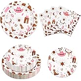 Cilifay 150 Pcs cowgirl plates and napkins Serve 50,my first rodeo plates and napkins girl for Cowgirl Birthday Party Decorations and western party decorations