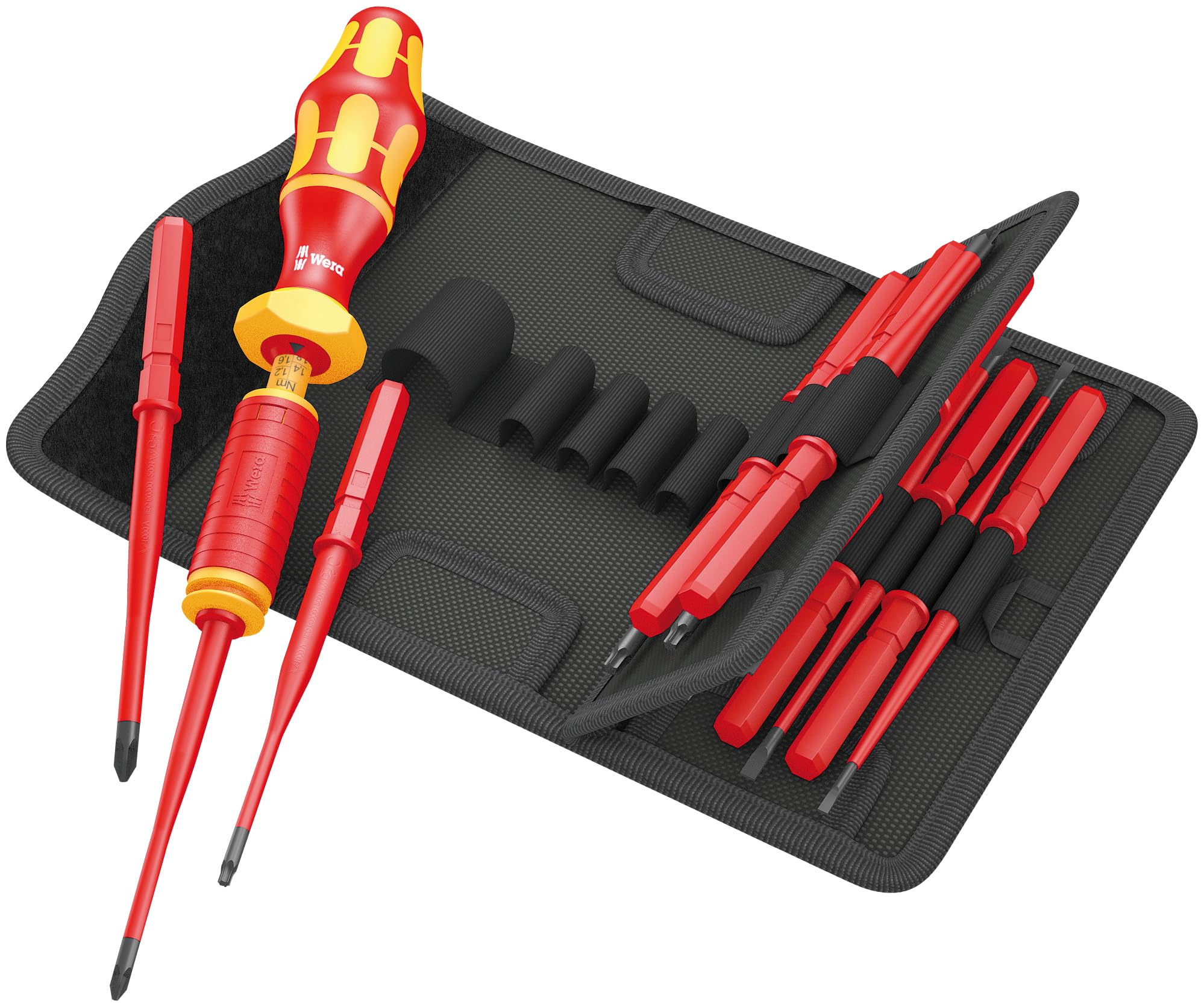 Wera Kraftform Komapkt VDE Adjustable Torque, Interchangeable Blade Screwdriver Set, 1.2-3.0Nm, 15PC, 05059291001