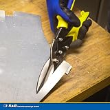 S&R Aviation Tin Snips 300mm, Cr-Mo Steel, Extra Long, Straight Cut view 6