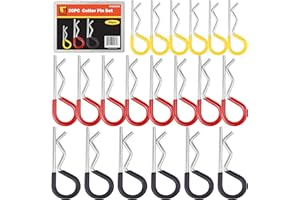 Wellmax 20 Pcs R Clip Assortment in 7/64", 9/64", 5/32" Zinc-Plated Steel Clips, Small Cotter Pins for Use on Hitch Pin Lock System, Assorted Cotter Pins, Hair Pin Assortment Kit, R Clips