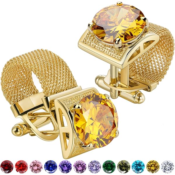 MRCUFF Building Blocks Cufflinks Set - 4 Pairs With Gift Box & Polishing Cloth