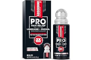 ABSORBINE JR. Pro Maximum-Strength Lidocaine Roll-On for Fast Nerve & Muscle Pain Relief - Non-Greasy, Long-Lasting Formula for Arthritis, Aches, Strains, & More - 2.5 oz - Pack of 1