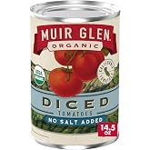 Muir Glen Organic Diced Tomatoes, No Salt, 14.5 Oz