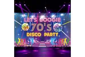 ZELARO 70s Disco Party Banner Backdrop 70's Disco Party Decorations Boogie Funny Disco Party Decor Colorful Dance Party Signs for Disco Theme Birthday Party Supplies Photo Booth Background 73 x 44 Inch