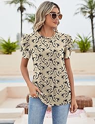Ivicoer Tops for Women Petite Tops Short Sleeve