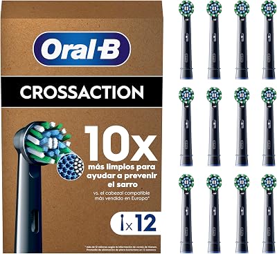 Pro CrossAction Cabezales de Recambio Originales, Negro, Pack de 12