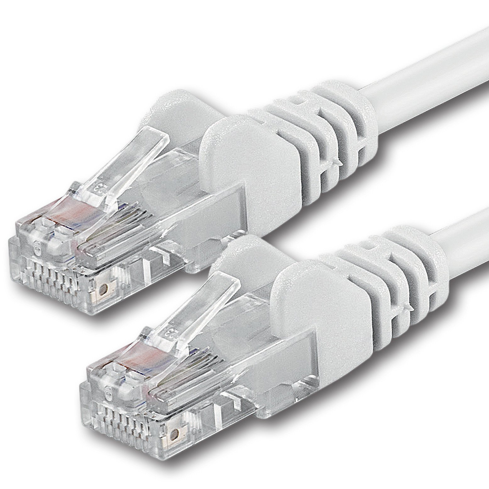 1aTTack.de 1m - white - 1 piece - CAT.6 CAT6 Ethernet LAN network cable 1000 Mbit/s patch cable