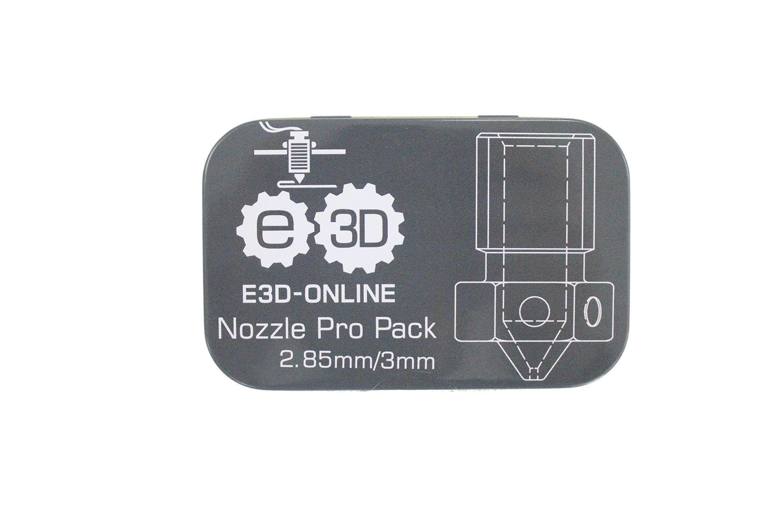 Genuine E3D Nozzle Pro Pack 0.15mm, 0.25mm, 0.4mm, 0.6mm, 0.8mm Hardened Steel, Plated Copper and Brass Nozzles for V6 HotEnd 3D Printer… (3mm)