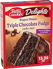 Betty Crocker Delights Super Moist Triple Chocolate Fudge Cake Mix, 13.25 oz