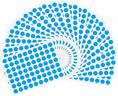 HYBSK Hylabelest 10mm Blue Dot Stickers 20 Sheets 1400 Labels Gloss Paper