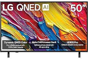 LG 50-Inch Class QNED AI 4K QNED82A Series Smart TV w/AI Sound, HDR10, 4K Super Upscaling, Filmmaker Mode, Wow Orchestra, Alexa Built-in (50QNED82AUA, 2025)