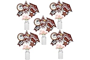 PARTY GREETING Maroon and Gold Graduation Decorations Set of 24 Class of 2024 Table Decor Congrats Grad Party Centerpiece Sticks Table Toppers Graduation Party Supplies