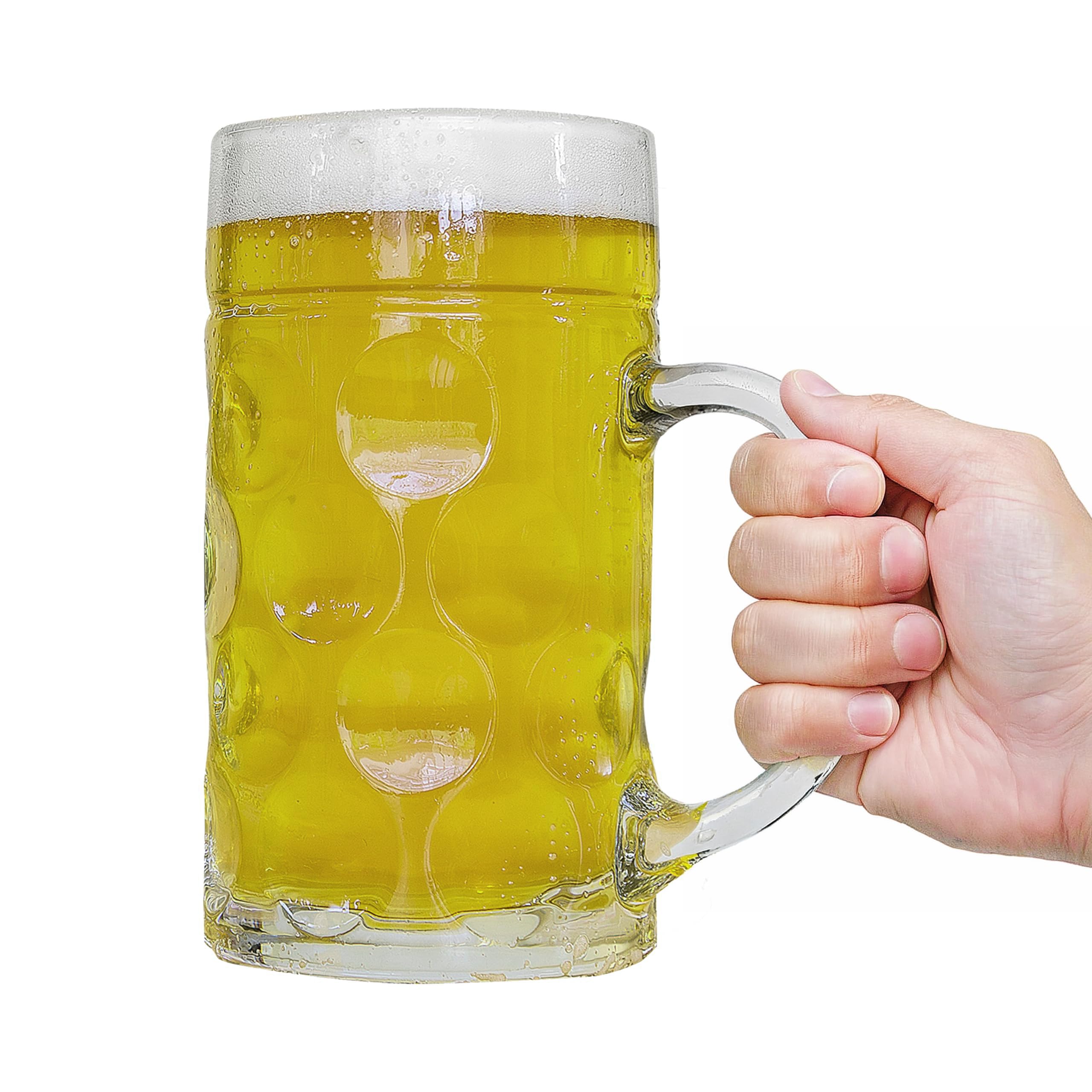 #winning Giant Beer Stein Oversized 1 Litre Foodsafe Dimpled Tankard Ale Glass