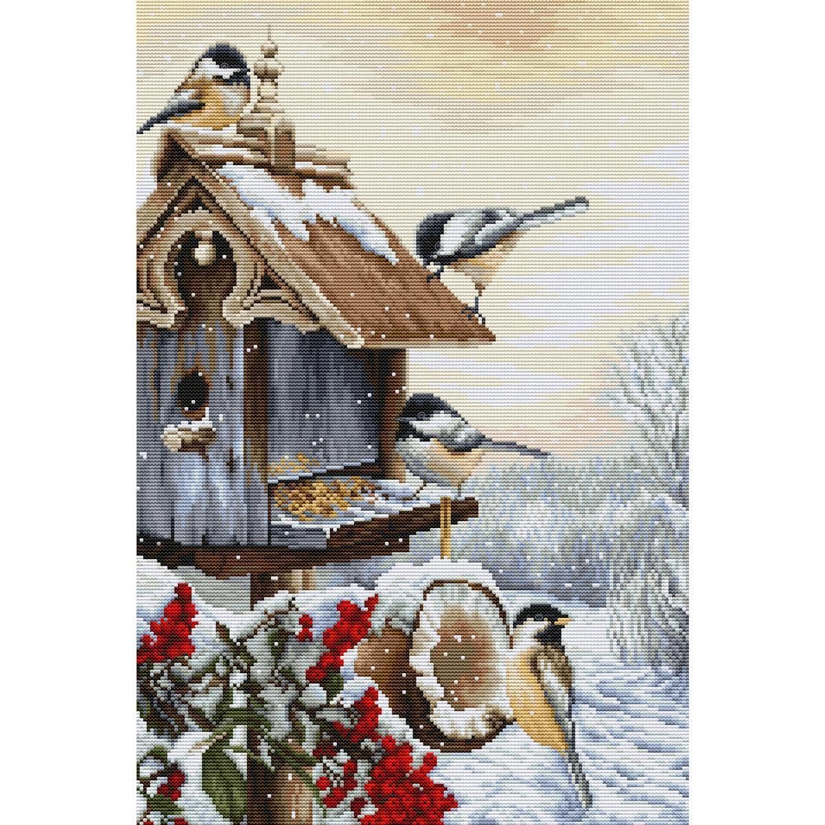 Luca-S Cross Stitch Kit Bird House, BU4021, Needlecraft Kit
