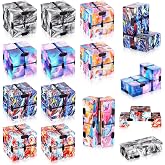 Zhanmai 10 Pieces Galaxy Infinity Cube Fidget Sensory Toy, Modern Style | ABS Material, 5 Galaxy Styles, 1.57", Stress Relief for Adults Teens, Anxiety ADHD Focus Aid, Portable for Travel Office