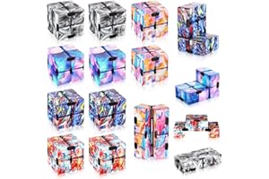 ZHANMAI Galaxy 10 Pcs Cubes Bulk Gifts Space Astronaut Sensory Stress Anxiety Relief Cool Hand Mini Kill Time Cube Party Favors Stuffers for ADHD Adults, 5 Styles(Modern Style)