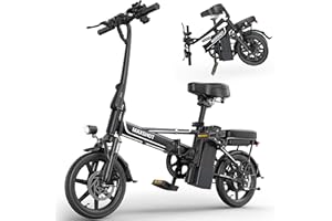 MAXSHOT Electric Bike with Key, 500W Motor, 22Mph, Max 28/40Miles Long Range, 499.2/749Wh Removable Battery, 14'' Mini E Bike for Adults and Teens