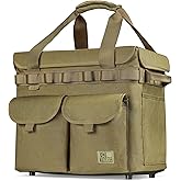 OneTigris Camping Storage Bag with Lid, 25L Collapsible Tactical Tote Bag for Outdoor Camping Travel Picnic Garage Trunk Organizer