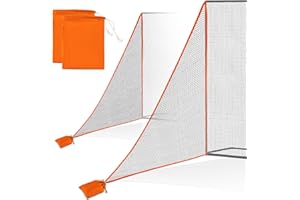 PARPEAK Golf Shank Net Attachment for Golf Hitting Nets, 7 * 10FT Heavy Duty Side Net, Golf Practice Hitting Net Barrier Net for Golf, Baseball, Hockey with Sandbag(Red-1Pack)