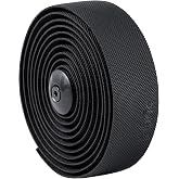 Fabric Knurl Gravel Handlebar Tape Gravel Bike - Road Bike Bar Tape with Handlebar Plugs and Finishing Strips - 200 x 3 cm - 3.5mm Thick Black