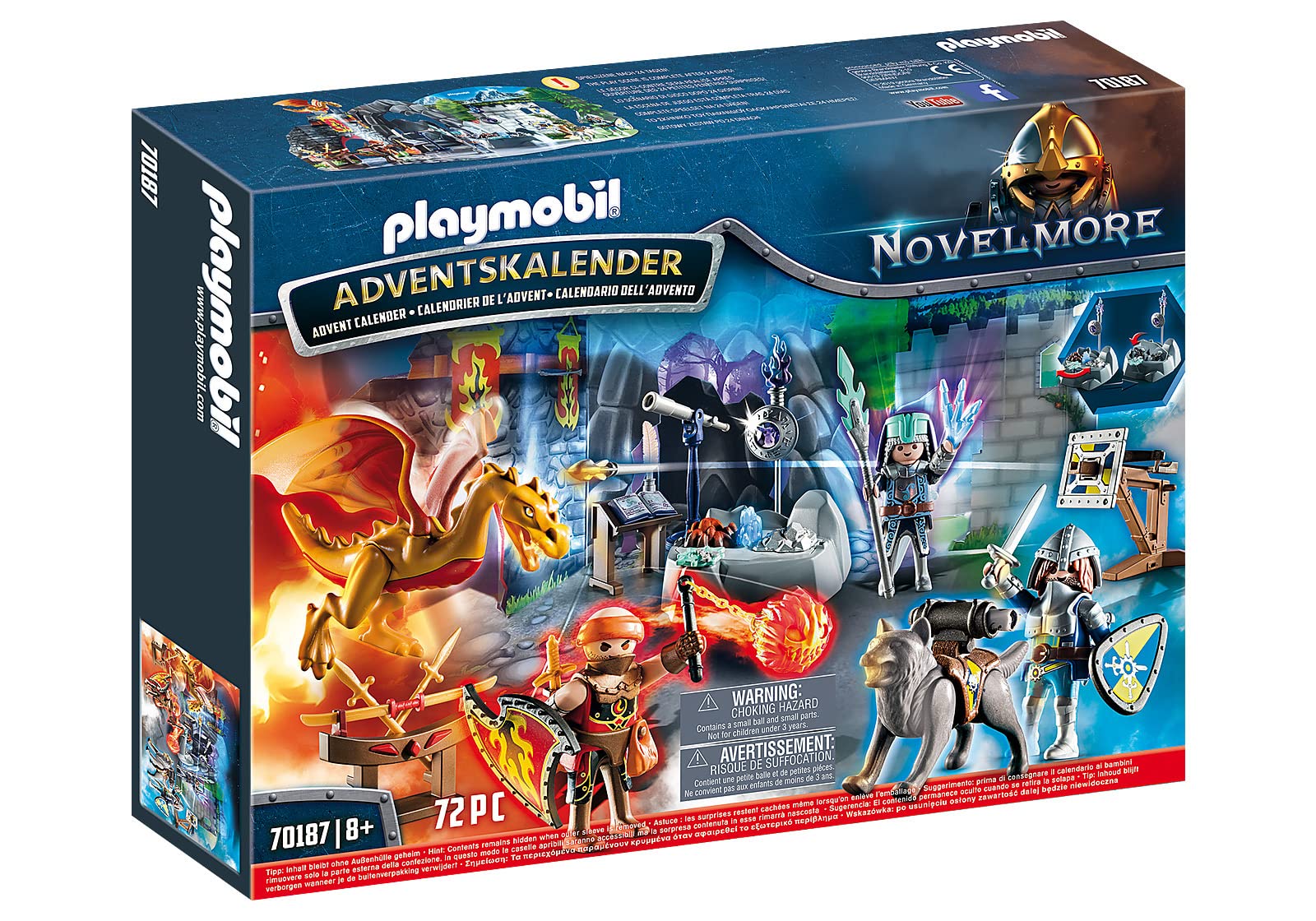 Playmobil 70187 Knights of Novelmore Advent Calendar, Fun Imaginative Role-Play, PlaySets Suitable for Children Ages 4+