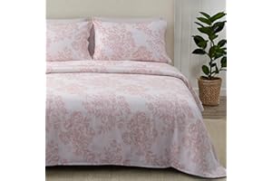 Great Bay Home 4 Piece 100% Turkish Cotton Queen Pink Printed Flannel Sheets Set | Deep Pocket, Soft Sheets | Warm, Double Brushed Bed Sheets | Pre-Shrunk & Anti-Pill Flannel Sheets