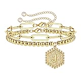 IEFWELL Gold Bracelets for Women - Initial Bracelet