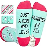 HAPPYPOP Bunny Gifts for Women - Highland Cow Donkeys Owl Socks Women, Silly Animal Socks