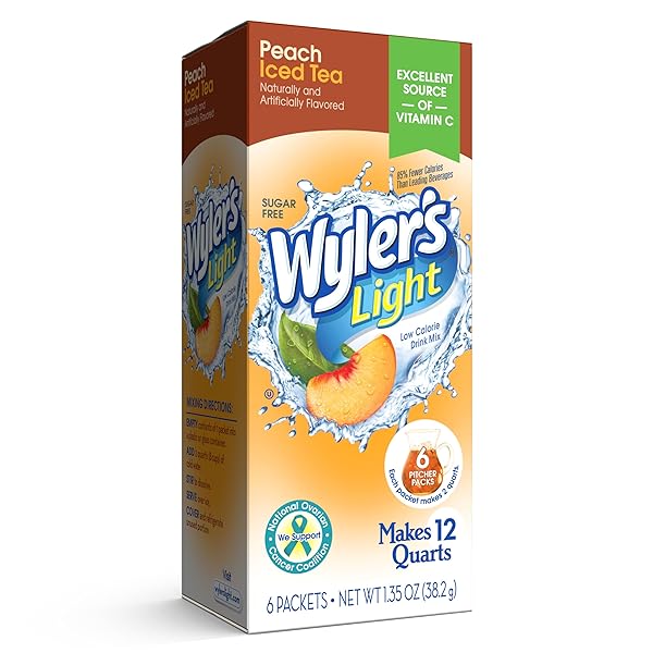 WYLER’S LIGHT PITCHER PACKS, WATER DRINK MIX,PEACH ICED...